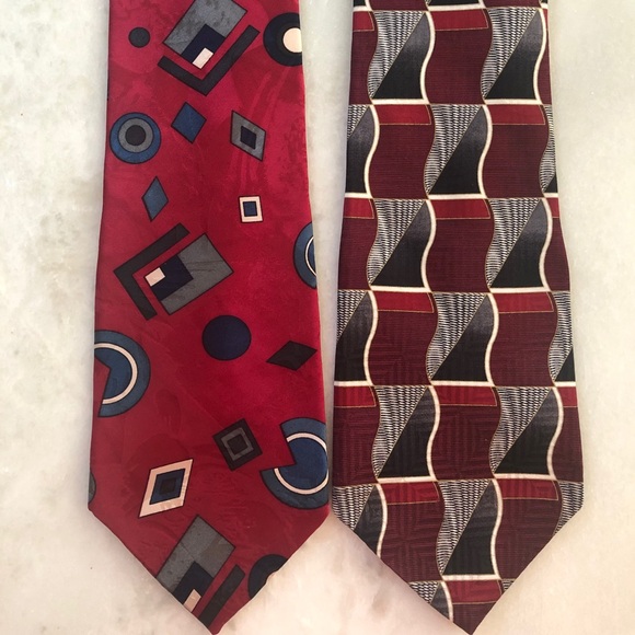 pair Adolfo Couture / Adolfo silk ties - Picture 1 of 2